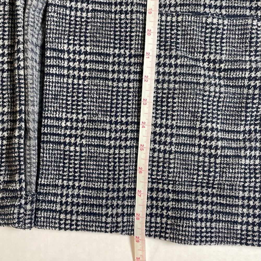 J. Jill Wearever Collection Navy and Gray Plaid Houndstooth Open Jacket Size M - Picture 11 of 13
